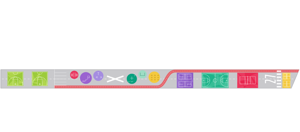 Penta Village. Il playground di Centocelle visto dall'alto: dai campi di street basket al ping pong, passando per area fitness, pickleball, basket, pallavolo e il numero 27